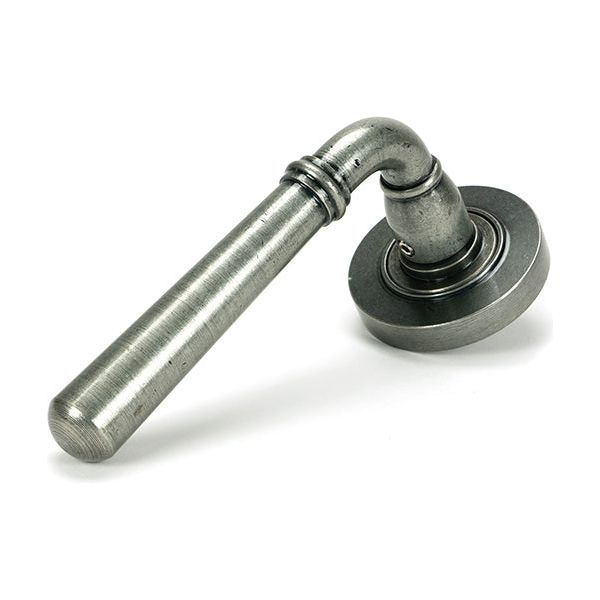 From The Anvil - Pewter Newbury Lever on Rose Set (Plain) - Unsprung - Pewter Patina  - 51330 - Choice Handles