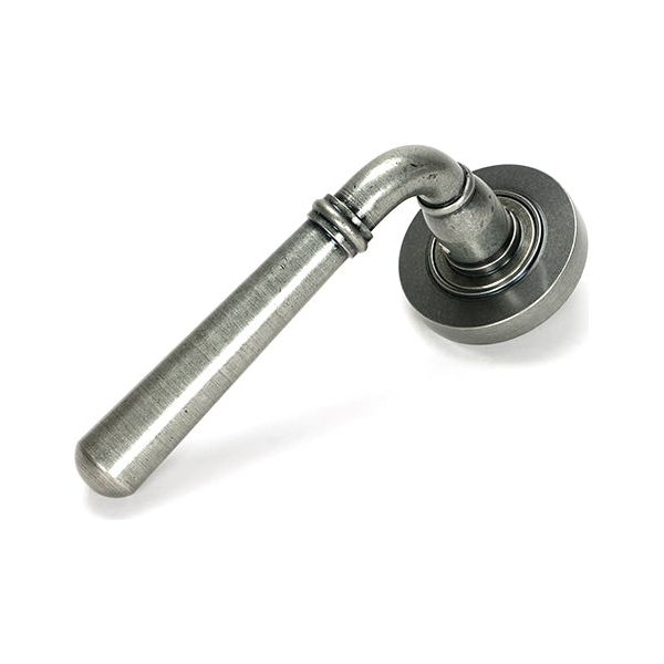 From The Anvil - Pewter Newbury Lever on Rose Set (Plain) - Unsprung - Pewter Patina  - 51330 - Choice Handles