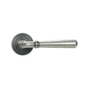 From The Anvil - Pewter Newbury Lever on Rose Set (Art Deco) - Unsprung - Pewter Patina  - 51331 - Choice Handles