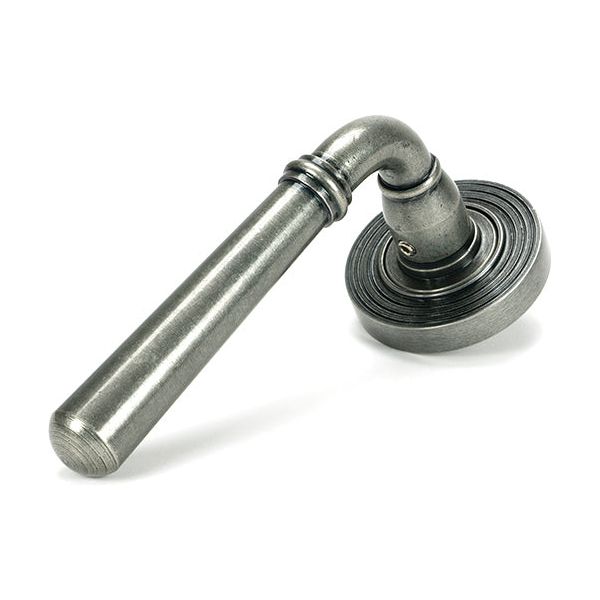 From The Anvil - Pewter Newbury Lever on Rose Set (Beehive) - Unsprung - Pewter Patina  - 51332 - Choice Handles