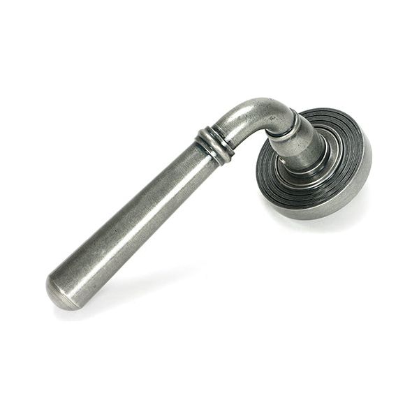 From The Anvil - Pewter Newbury Lever on Rose Set (Beehive) - Unsprung - Pewter Patina  - 51332 - Choice Handles