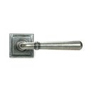 From The Anvil - Pewter Newbury Lever on Rose Set (Square) - Unsprung - Pewter Patina  - 51333 - Choice Handles