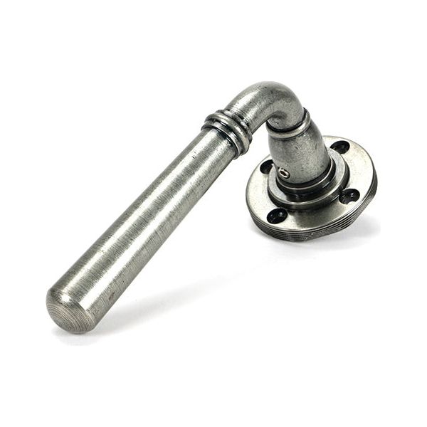 From The Anvil - Pewter Newbury Lever on Rose Set (Square) - Unsprung - Pewter Patina  - 51333
