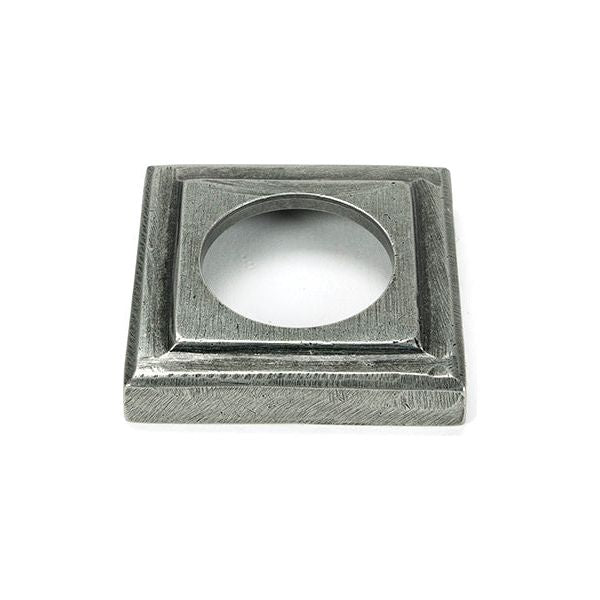 From The Anvil - Pewter Newbury Lever on Rose Set (Square) - Unsprung - Pewter Patina  - 51333