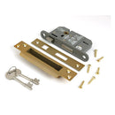 From The Anvil - Satin Brass 2½" 5 Lever BS Sash Lock - 51337 - Choice Handles