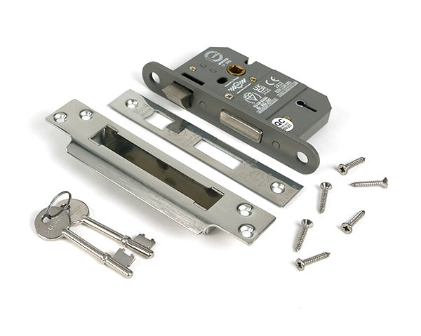 From The Anvil - Polished SS 2½" 5 Lever BS Sash Lock - 51343