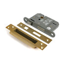 From The Anvil - Satin Brass 3" 5 Lever BS Sash Lock - 51347 - Choice Handles
