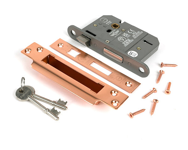 From The Anvil - Polished Bronze 3" 5 Lever BS Sash Lock - 51352