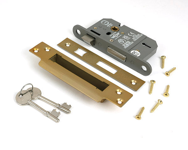 From The Anvil - Satin Brass 2½" 5 Lever BS Sash Lock Keyed Alike  - 51357