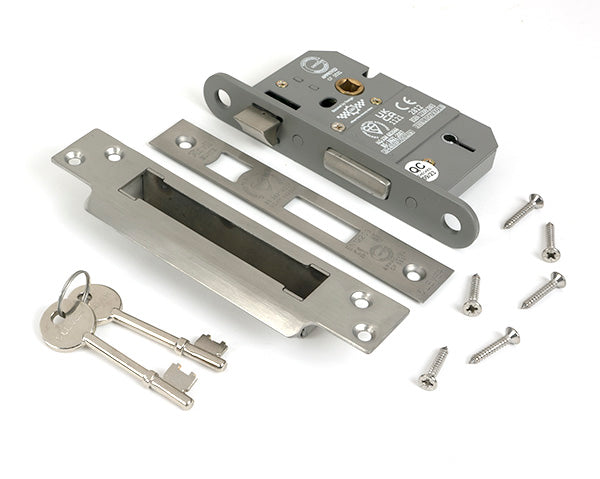 From The Anvil - Satin Chrome 2½" 5 Lever BS Sash Lock Keyed Alike  - 51360
