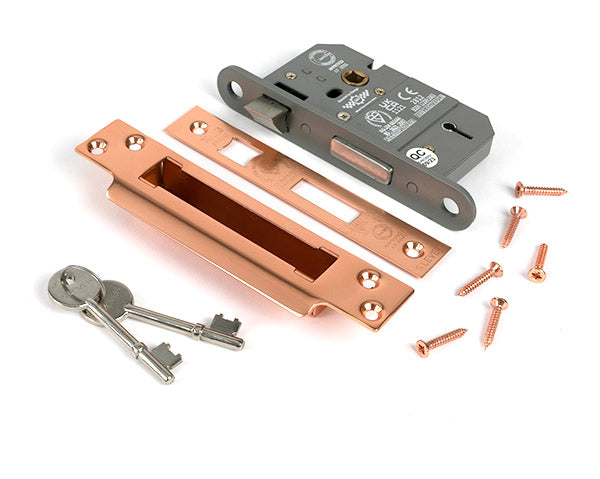 From The Anvil - Polished Bronze 2½" 5 Lever BS Sash Lock Keyed Alike  - 51362
