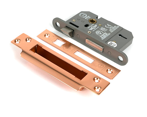 From The Anvil - Polished Bronze 2½" 5 Lever BS Sash Lock Keyed Alike  - 51362