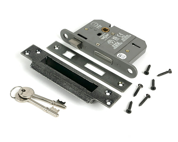 From The Anvil - Pewter 3" 5 Lever BS Sash Lock Keyed Alike  - 51364