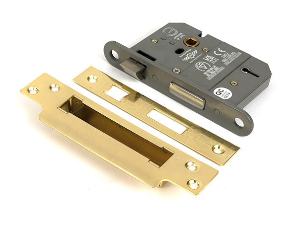 From The Anvil - Polished Brass 3" 5 Lever BS Sash Lock Keyed Alike  - 51365