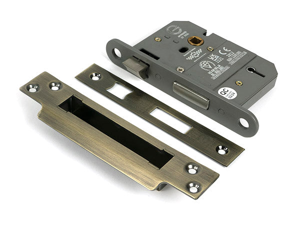 From The Anvil - Aged Brass 3" 5 Lever BS Sash Lock Keyed Alike  - 51366