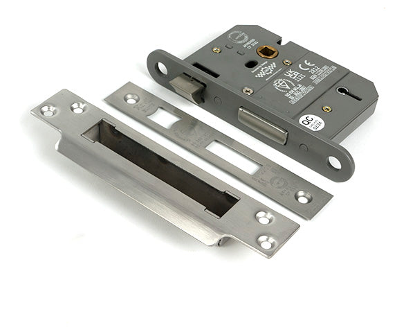 From The Anvil - Satin Chrome 3" 5 Lever BS Sash Lock Keyed Alike  - 51370