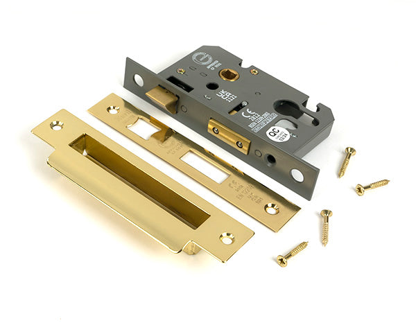 From The Anvil - Polished Brass 2½" Euro Profile Sash Lock - 51375