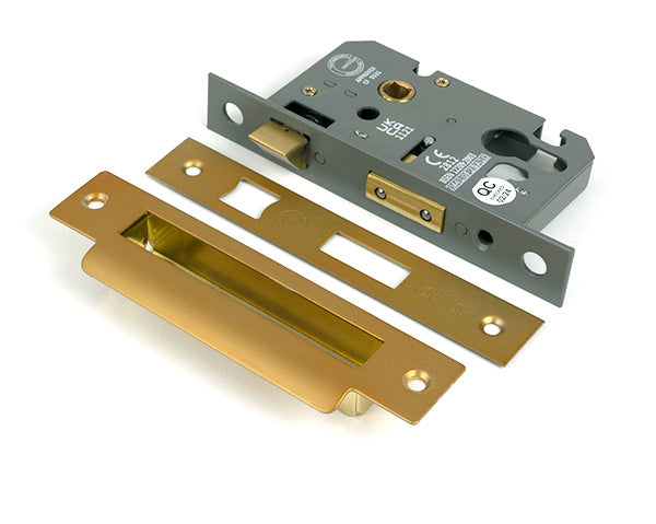 From The Anvil - Satin Brass 2½" Euro Profile Sash Lock - 51377