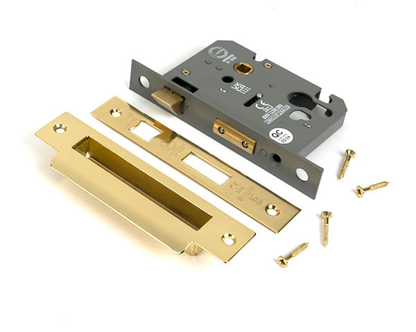 From The Anvil - Polished Brass 3" Euro Profile Sash Lock - 51385