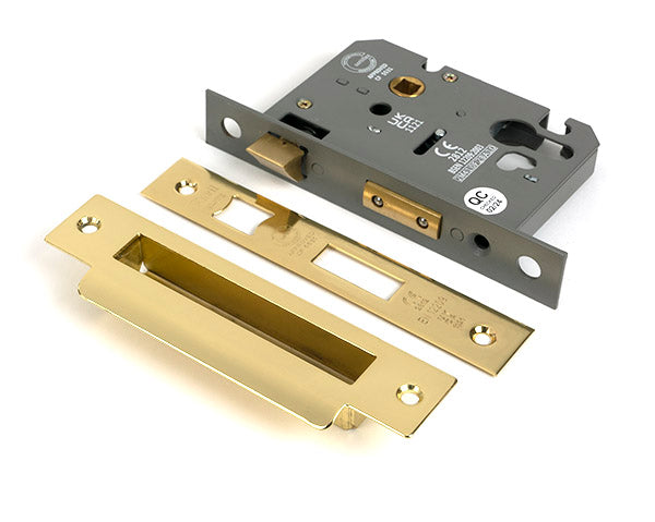 From The Anvil - Polished Brass 3" Euro Profile Sash Lock - 51385