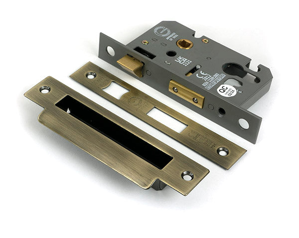 From The Anvil - Aged Brass 3" Euro Profile Sash Lock - 51386
