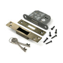 From The Anvil - Aged Brass 2½" 5 Lever BS Dead Lock - 51406 - Choice Handles
