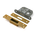 From The Anvil - Satin Brass 2½" 5 Lever BS Dead Lock - 51407 - Choice Handles