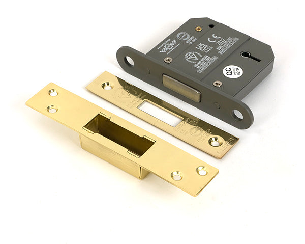 From The Anvil - Polished Brass 3" 5 Lever BS Dead Lock - 51415