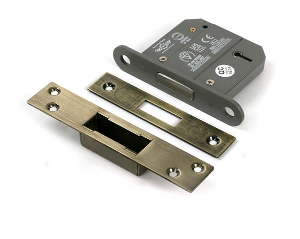 From The Anvil - Aged Brass 3" 5 Lever BS Dead Lock - 51418