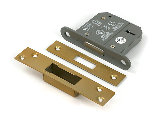 From The Anvil - Satin Brass 3" 5 Lever BS Dead Lock - 51419