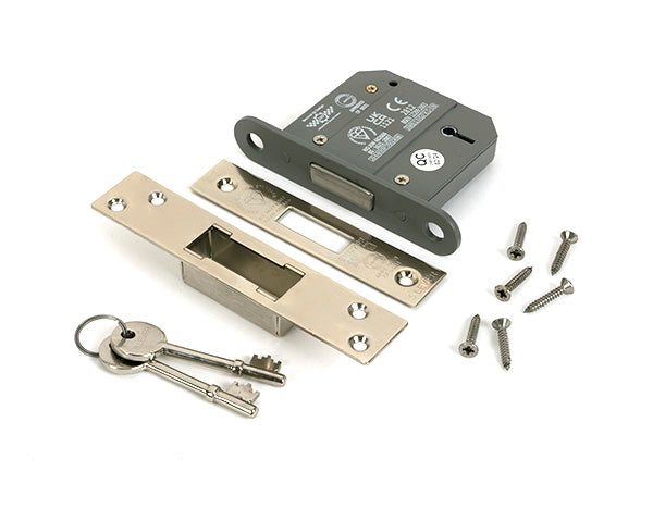 From The Anvil - Polished Nickel 3" 5 Lever BS Dead Lock - 51420