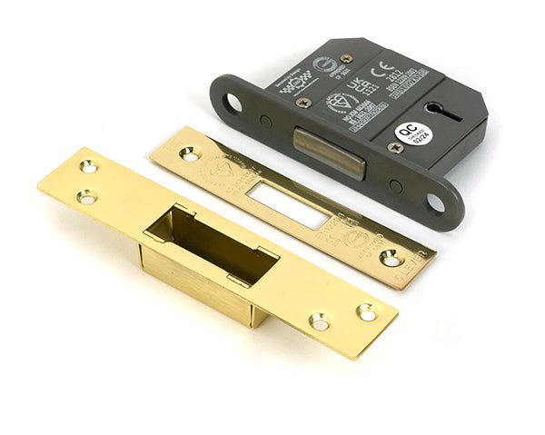 From The Anvil - Polished Brass 2½" 5 Lever BS Dead Lock Keyed Alike  - 51427