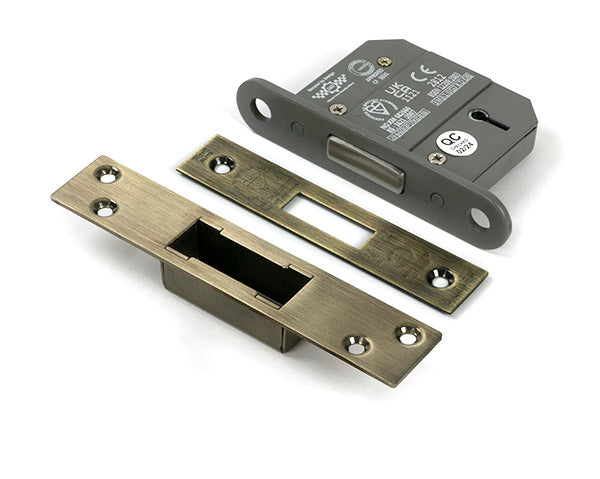 From The Anvil - Aged Brass 2½" 5 Lever BS Dead Lock Keyed Alike  - 51428