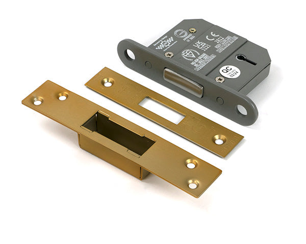 From The Anvil - Satin Brass 2½" 5 Lever BS Dead Lock Keyed Alike  - 51429