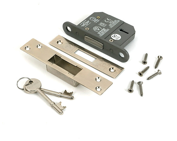 From The Anvil - Polished Nickel 2½" 5 Lever BS Dead Lock Keyed Alike  - 51430