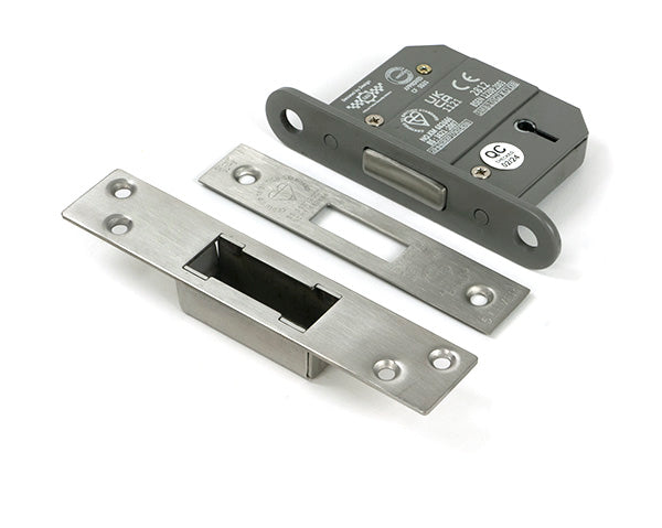 From The Anvil - Satin Chrome 2½" 5 Lever BS Dead Lock Keyed Alike  - 51432