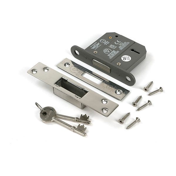 From The Anvil - Polished Chrome 3" 5 Lever BS Dead Lock Keyed Alike  - 51441