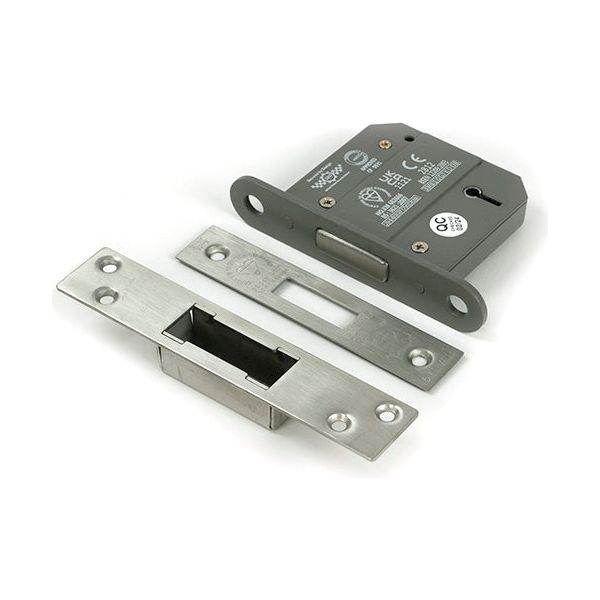 From The Anvil - Satin Chrome 3" 5 Lever BS Dead Lock Keyed Alike  - 51442