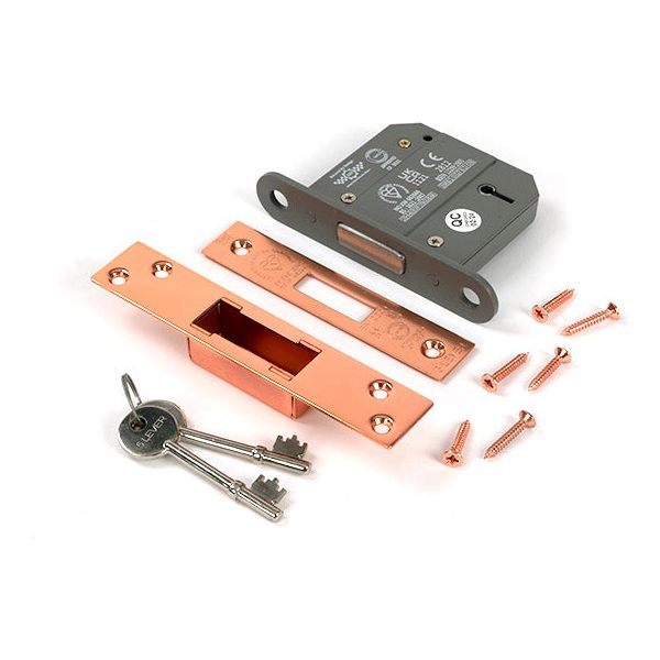 From The Anvil - Polished Bronze 3" 5 Lever BS Dead Lock Keyed Alike  - 51444