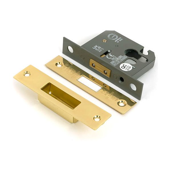 From The Anvil - Polished Brass 2½" Euro Profile Dead Lock - 51447 - Choice Handles