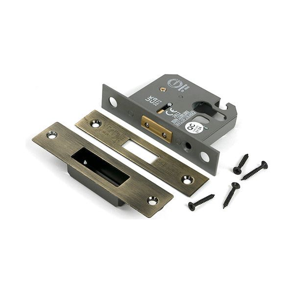 From The Anvil - Aged Brass 2½" Euro Profile Dead Lock - 51448 - Choice Handles