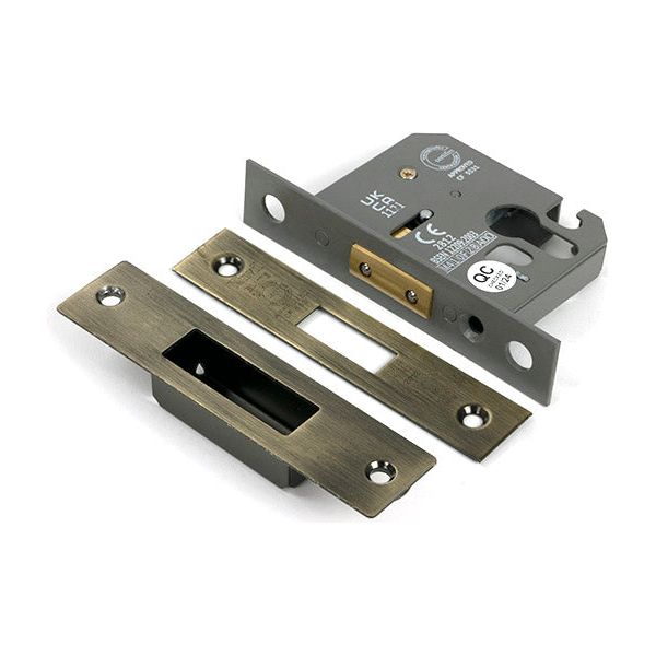 From The Anvil - Aged Brass 2½" Euro Profile Dead Lock - 51448