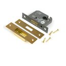 From The Anvil - Satin Brass 2½" Euro Profile Dead Lock - 51449 - Choice Handles