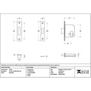 From The Anvil - Satin Brass 2½" Euro Profile Dead Lock - 51449 - Choice Handles