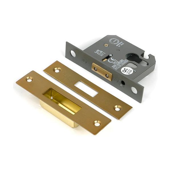 From The Anvil - Satin Brass 2½" Euro Profile Dead Lock - 51449