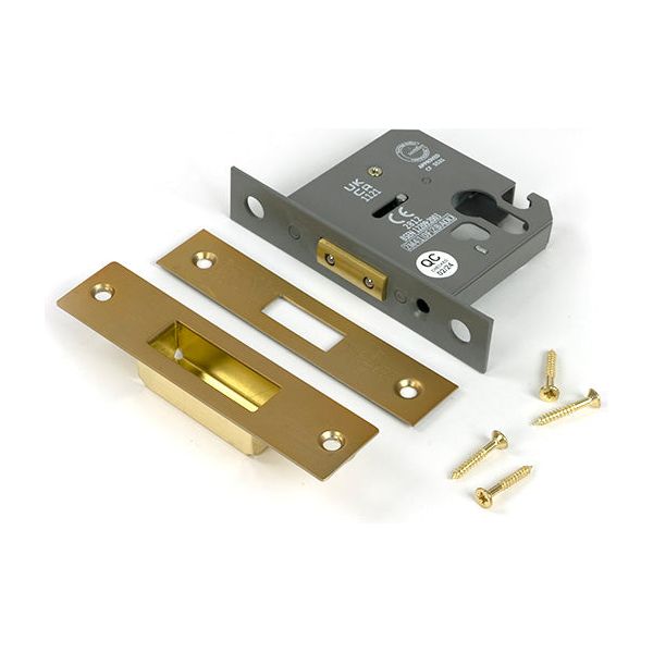 From The Anvil - Satin Brass 3" Euro Profile Dead Lock - 51459