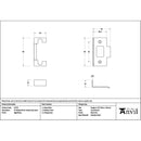 From The Anvil - Aged Brass ½" Rebate Kit for Heavy Duty Latch - 51773 - Choice Handles