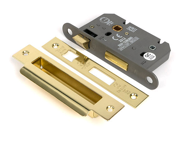 From The Anvil - Polished Brass 2½" Heavy Duty Bathroom Mortice Lock - 51780