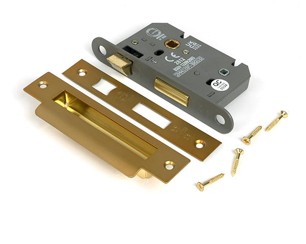 From The Anvil - Satin Brass 2½" Heavy Duty Bathroom Mortice Lock - 51782