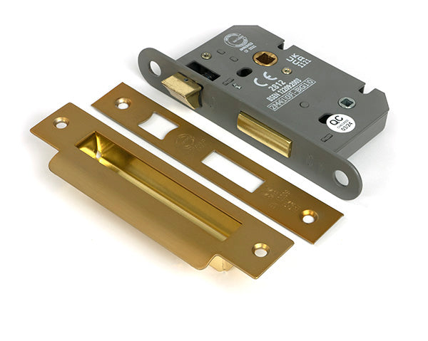 From The Anvil - Satin Brass 2½" Heavy Duty Bathroom Mortice Lock - 51782